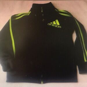 Adidas Kids Black and Green Track Jacket